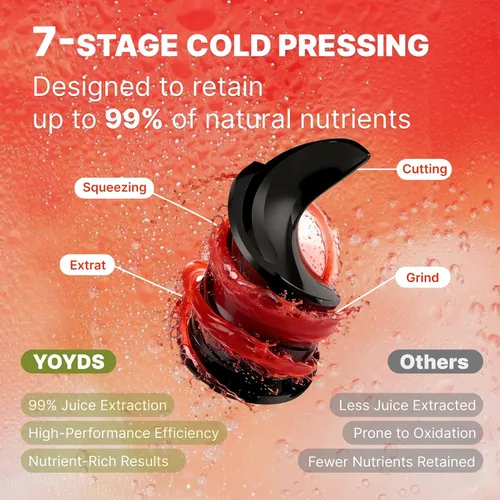 Miniatura 4 de Exprimidor de prensa en frío, máquina extractor de jugo de canal de alimentación de 5.5 pulgadas de ancho, exprimidor de masticación lenta