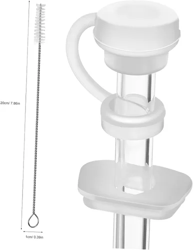 Miniatura 6 de FRCOLOR Juego de 12 tapones de silicona para popotes y cepillos de limpieza, vasos compatibles de silicona de grado alimenticio para uso en vasos