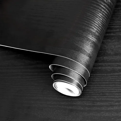 Miniatura 8 de practicalWs Papel de Contacto de Madera Negra 17.7'' x 393.7'' Despegar y Pegar Papel Tapiz de Madera Autoadhesivo Papel Tapiz Negro Revestimiento