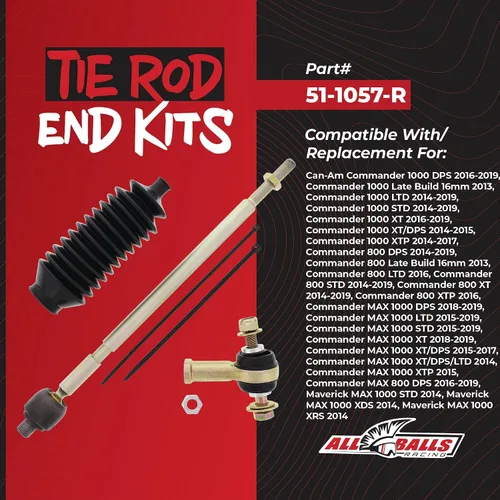 Miniatura 2 de All Balls Racing 51-1057-R Kit de extremo de barra de acoplamiento, compatible con o repuesto para Can-Am Commander 1000 Dps 2016-2017