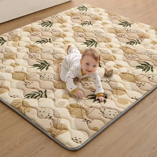 Miniatura 8 de Blissful Diary Alfombras de Juego para Bebés para Piso, Alfombra de 50x50 Pulgadas para Gatear para Corral, Alfombras de Juego de Espuma