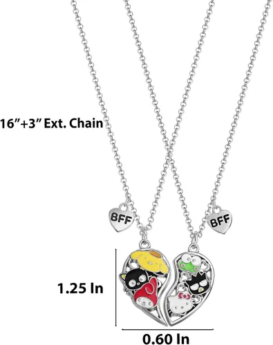 Miniatura 6 de Hello Kitty Sanrio and Friends - Juego de collar de amistad para niñas de 16 + 3 pulgadas, con licencia oficial, Disfraz, No es una piedra preciosa
