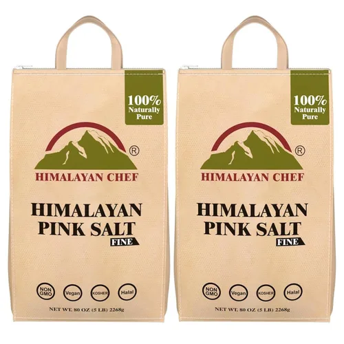 Miniatura 14 de Himalayan Chef - Sal rosa del Himalaya, grano fino, bolsa a granel de 5 libras - Kosher y vegana, 100% natural y pura de cristal gourmet - Contiene