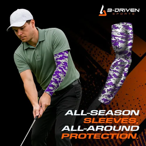 Miniatura 8 de B-Driven Pro-Fit Sports - Manga de compresión deportiva para hombres, mujeres y jóvenes, diseños de camuflaje, ayuda a la circulación y refrigeración