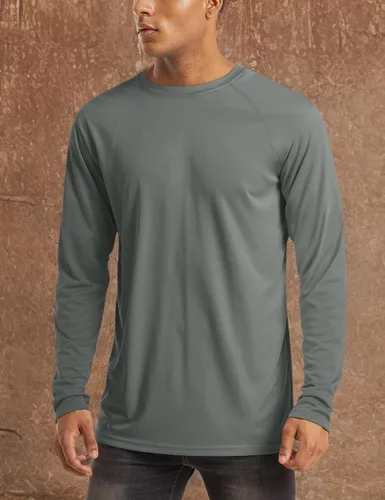 Miniatura 53 de MAGCOMSEN Camisas de manga larga para hombre, protección solar UPF 50+, camisetas atléticas para senderismo, correr, entrenamiento, protección