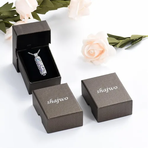 Miniatura 14 de shajwo Joyería de cremación cilíndrica, collar de cenizas de urna del árbol de la vida para mujeres y hombres, vial de cremación de cenizas