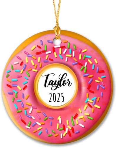 Miniatura 16 de Adorno de Navidad 2026 con texto en inglés "Bee Merry Christmas", adornos personalizados de Navidad de abejas 2026, decoración colgante de árbol