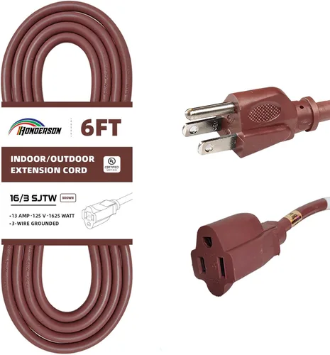 Miniatura 36 de Cable de extensión para exteriores de 10 pies, 16/3 SJTW, cable de extensión verde duradero para luces de Navidad con enchufe de tierra de 3 puntas