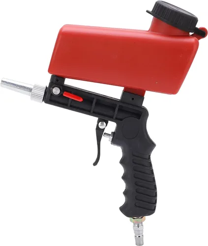 Pistola de arena, kit de pistola de arena para compresor de aire, chorro de arena neumático de mano de acero al carbono, pequeño juego de pistola de