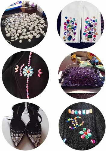 Miniatura 5 de 230 piezas de diamantes de imitación de forma mixta, piedras acrílicas con parte trasera plana, piedras de diamante para manualidades, manualidades