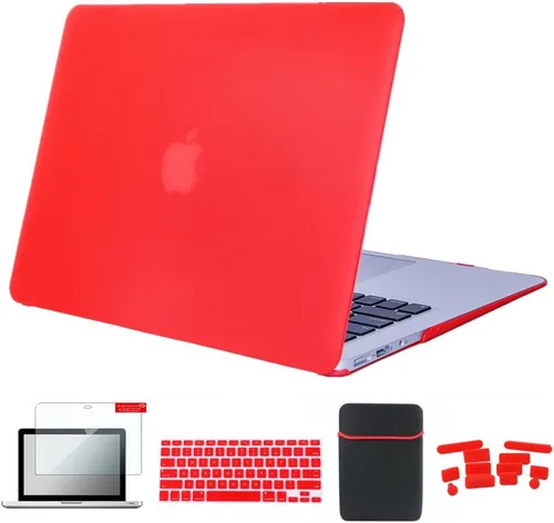 Miniatura 14 de Pack 5 en 1 de carcasa para MacBook Air, de Se7enline, de plástico duro, tacto suave, con protector de teclado de silicón, protector de pantalla