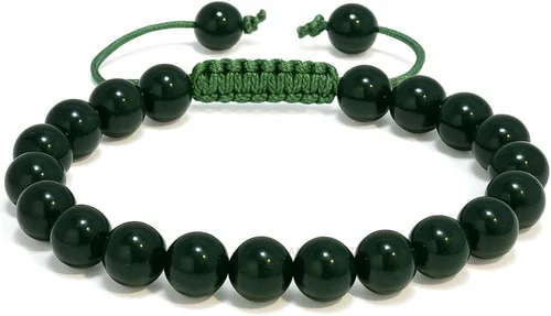 Miniatura 280 de Adjustable Crystal Bracelet – Gemstone Bead Bracelet with Adjustable Macrame String – Chic Gemstone Bracelet for Men and Women – 8mm Round Healing
