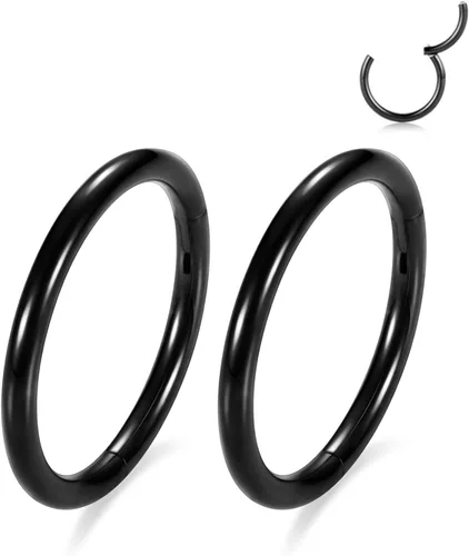 GAGABODY 2 piercings para la nariz, calibre 20G, 18G, 16G, 14G, 12G, 10G, 8G, acero quirúrgico, tabique, cartílago, hélice, trago, concha, daith y