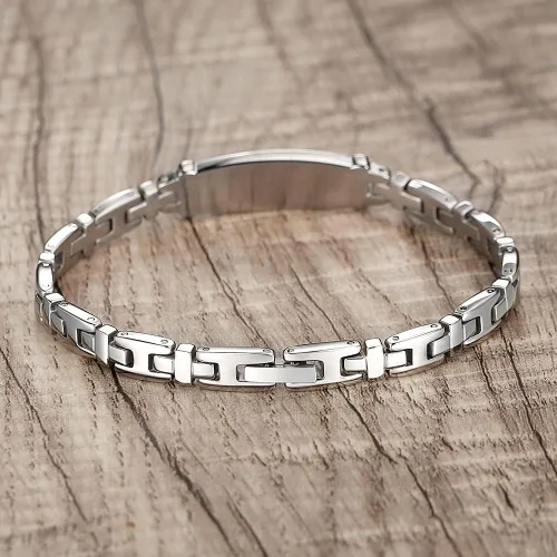 Miniatura 10 de LinnaLove Lady Medical Alert - Pulseras médicas de acero inoxidable para mujer, 7.5 pulgadas