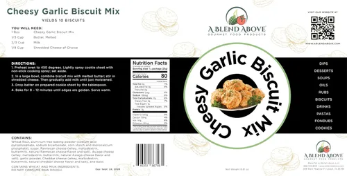 Mezcla de galletas de ajo con queso A Blend Above - Fácil de hornear, hace 10, galletas de desayuno, galletas de cena, galletas y salsa, solo tienes