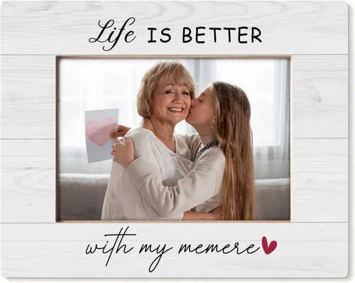 Memere Gifts - Marco de fotos de 5 x 7 pulgadas, regalos para la abuela para cumpleaños, Navidad, Día de la Madre de parte de nietos, regalo para