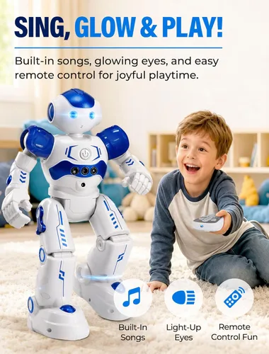 Miniatura 2 de KingsDragon - Robot RC, juguetes para niños, gestos y detección programable, robot inteligente a control remoto para niños de 3 a 8 años, regalo