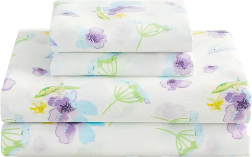 Miniatura 42 de Softan Sábanas de flores naranjas para cama de tamaño King, sábanas estampadas con estampado floral – Sábanas bajeras de microfibra suave