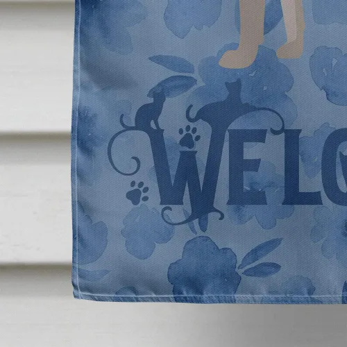 Miniatura 4 de Caroline's Treasures CK4813CHF - Bandera de bienvenida con gato abisinio azul, manga grande, para porche, para colgar en la pared, poliéster