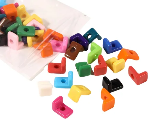Miniatura 37 de 40 cuentas de letras 3D focales acrílicas sueltas para hacer joyas, pulseras, collares, llavero, bolsa de teléfono, cadena, llaveros (letras mixtas)