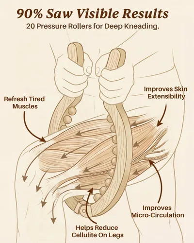 Miniatura 2 de ONUEMP Herramienta de masaje de celulitis de madera para piernas, kit de maderoterapia de terapia de madera Colombiana para drenaje linfático