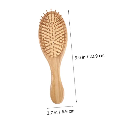 Miniatura 6 de Peine de bambú para el cabello, 3 piezas, peines de barba, cepillo de cerdas de madera, peine de bambú natural, cepillo masajeador para cuero