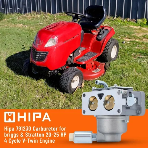 Miniatura 2 de Hipa 791230 Carburador para Brigg y Straton 799230 699709 499804 20-25 HP V-Twin Engine para John D MIA10632 L118 L120 La130 La135 Reemplazar 445677