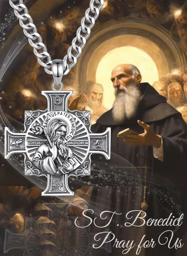 Miniatura 26 de CELESTIA Medallas de plata de ley 925 San Miguel/San Cristóbal/San Benito/San Gabriel/Virgen María/Jesús/Caravaca/Metatrón/Sello de los Siete