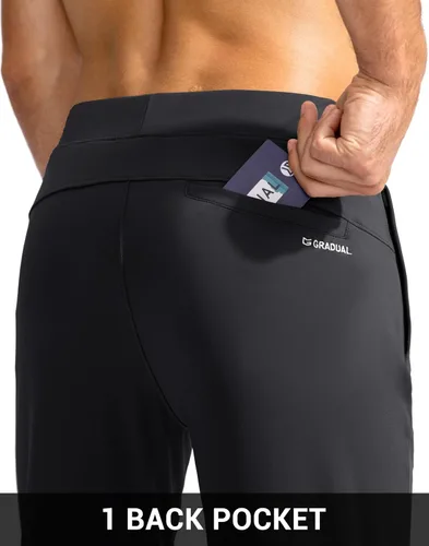 Miniatura 6 de G Gradual Pantalones deportivos de golf para hombre con bolsillos con cremallera, pantalones elásticos ajustados para correr, trabajo y correr