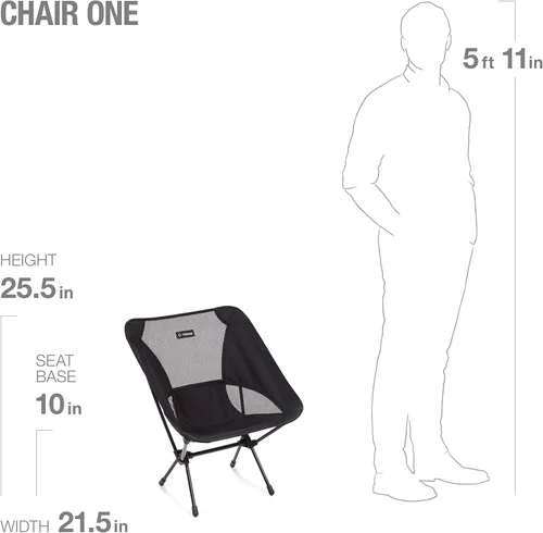 Miniatura 3 de Helinox Chair One Original - Silla de camping ligera, compacta y plegable Negro