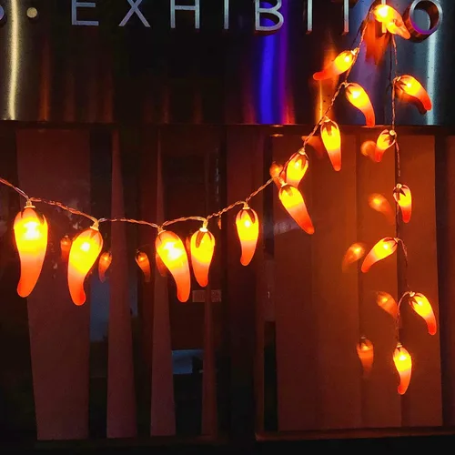 Miniatura 7 de 9.8 ft 20 LED Red Chili String Light Pepper Fairy Lights USB Powered Lámpara para fiesta de Navidad Decoración del hogar (2 modos USB)