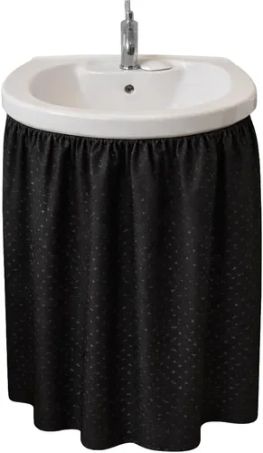 Miniatura 10 de Falda de Fregadero de Baño de Tela con Puntada de Diamante, Fregadero Utilitario, Impermeable, se Adapta a Fregaderos de Tamaño Estándar, Añade