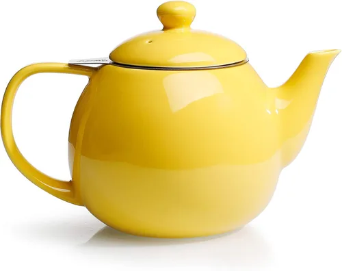 Miniatura 23 de Sweese Tetera de porcelana de 27 onzas con infusor para té de hojas sueltas, gris azulado