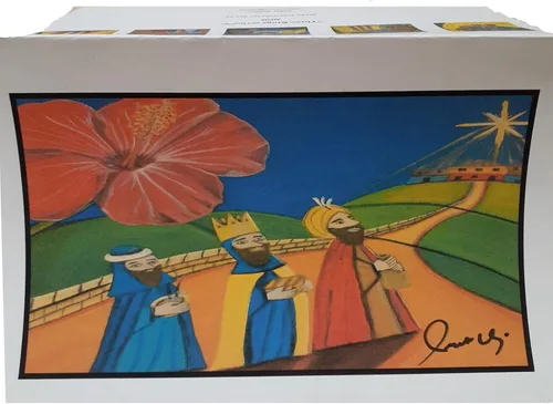 Arte floral de Puerto Rico, tarjetas de felicitación de tres hombres sabios para todas las ocasiones, tarjeta de notas hecha a mano, 5 x 7 pulgadas,