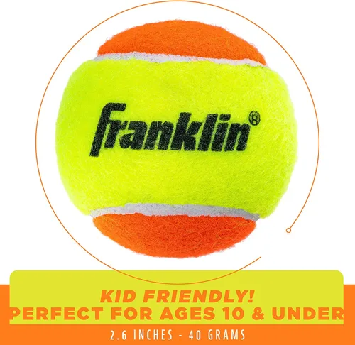 Miniatura 2 de Franklin Sports Pelotas de tenis para principiantes, sin presión, rebote bajo para principiantes, ideales para entrenamiento + práctica, paquete
