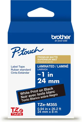 Miniatura 42 de Brother P-touch TZE-S951 - Cinta adhesiva laminada extra resistente de 1 pulgada (24 mm) de ancho, negro sobre plateado mate, laminada