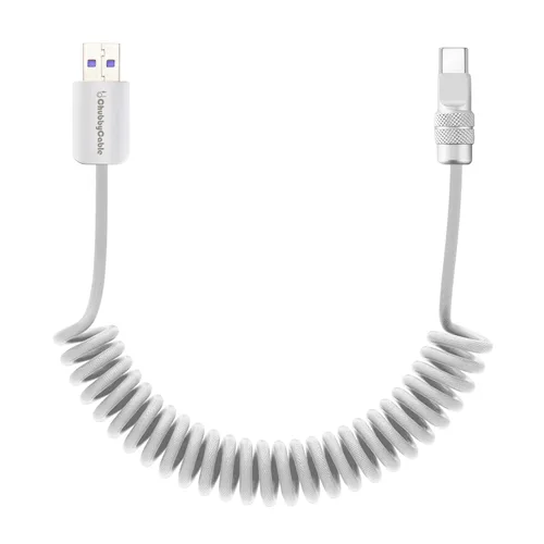 Miniatura 36 de chubbycable Curly Chubby - Cable de carga rápida USB C en espiral de 240 W, cable de carga retráctil trenzado duradero para automóvil compatible