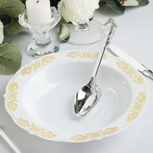 Miniatura 2 de Efavormart - Paquete de 10 cuencos de sopa desechables redondos de 12 onzas con bordes festoneados para eventos con catering, bodas y fiestas