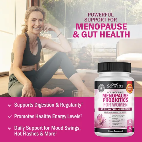 Miniatura 4 de BioSchwartz Suplemento probiótico para la menopausia para mujeres (suministro de 2 meses) más multivitamínico diario para mujeres de 50 años o más