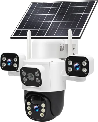 Miniatura 10 de Cámara de seguridad inalámbrica de 4 lentes al aire libre, imagen HD 2K PTZ 360° de vigilancia, visión nocturna a color, conexión WiFi, detección