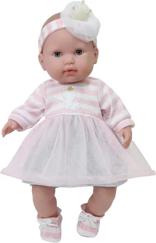 Miniatura 2 de JC Toys Berenguer Boutique Traje de muñeca bebé Vestido de rayas rosas con falda de tul, pantalones cortos, diadema y botines, se adapta a