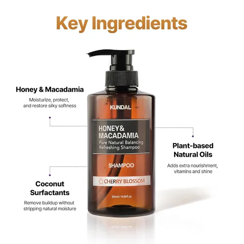 Miniatura 6 de KUNDAL Honey & Macadamia - Juego de regalo de champú y acondicionador coreano para el cuidado del cabello, edición limitada, vainilla ámbar, 10.14