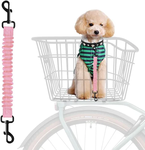 Miniatura 10 de Cinturón de seguridad para perro para canasta de bicicleta, cinturón de seguridad retráctil para perro, arnés elástico de seguridad para mascotas