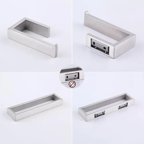 Miniatura 8 de GERZWY Juego de accesorios de baño de 2 piezas de acero inoxidable contemporáneo montado en la pared - Soporte para papel higiénico con anillos
