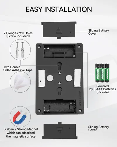 Miniatura 8 de Interruptor de luz nocturna LED, 12 baterías en total incluidas, interruptor LED COB inalámbrico de 200 lúmenes, debajo del gabinete, estante, Negro