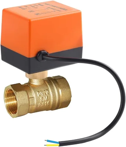 Miniatura 8 de Válvula de bola motorizada, válvula de bola eléctrica de latón DN20 de 3/4", válvula de agua de 3 cables DC12V/24V con puerto estándar