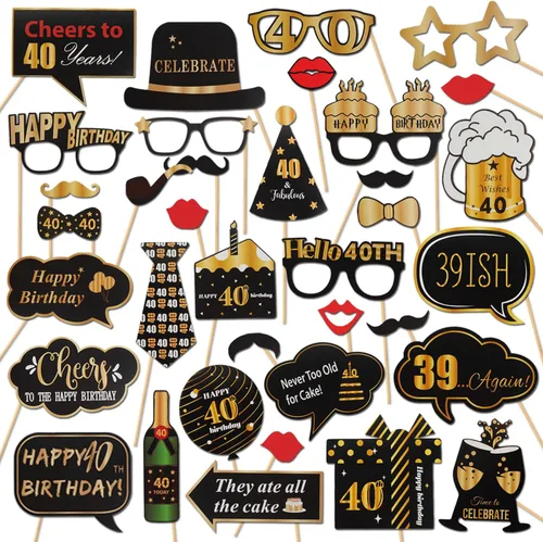 Miniatura 10 de LINGTEER Accesorios para fotomatón de fiesta de cumpleaños feliz 20, saludos a cumpleaños 20, accesorios de decoración para fiesta de cumpleaños