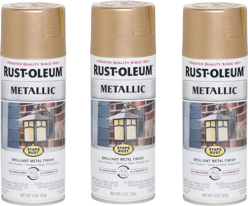 Miniatura 11 de Rust-Oleum 313142 Stops Rust Pintura en Aerosol Metálica, 11 onzas, Bronce Champán