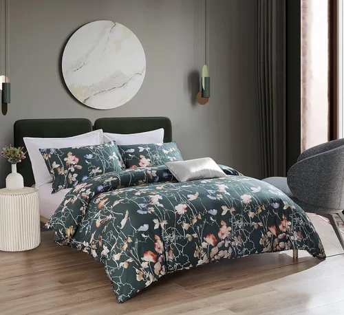 Miniatura 18 de Juego de funda de edredón de 3 piezas con estampado de mariposas, fondo blanco (mariposa, Queen)