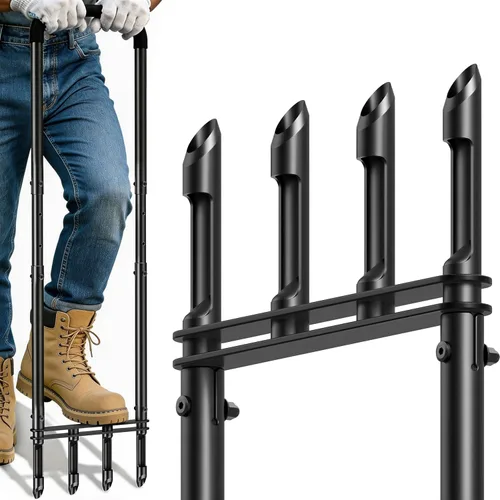 Herramienta de aireación manual para césped – Aireador de núcleo de acero inoxidable SUS304 ajustable para césped, herramienta de aireación de patio